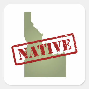 Idaho Native med Idaho Karta Fyrkantigt Klistermärke