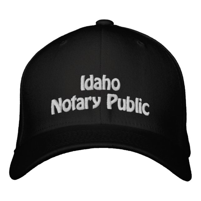 Idaho Notary Public Embroired Baseball Cap Broderad Keps (Framsida)
