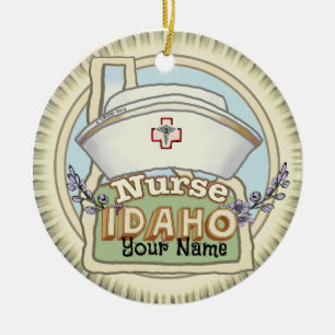 Idaho Nurse Julgransprydnad Keramik