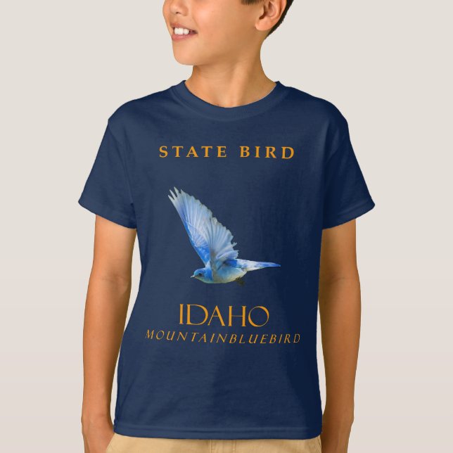 Idaho-området Bird the Mountain Bluebird T Shirt (Framsida)