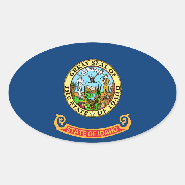 Idaho Ovalt Klistermärke (Framsida)