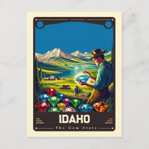 Idaho Patriotisk Vintage Vykort