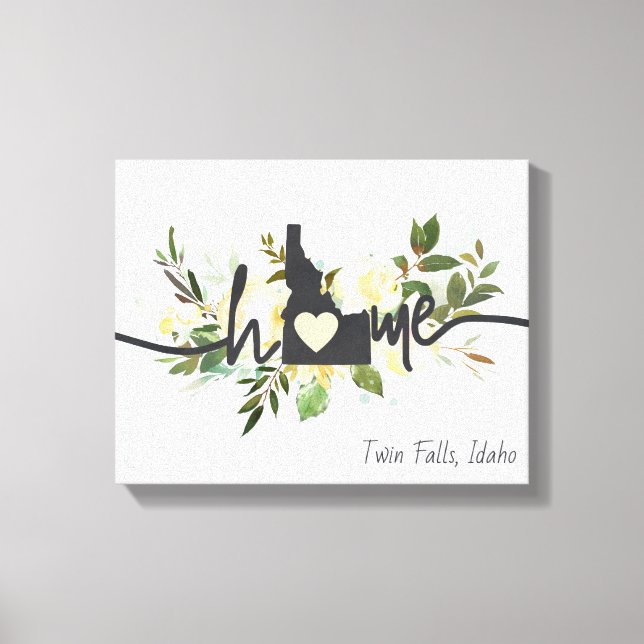 Idaho-Personlig din hemstad Rustic Canvastryck (Framsida)
