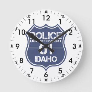 Idaho Police Department Shield 01 Rund Klocka