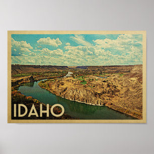Idaho Poster - Snake River Canyon Vintage