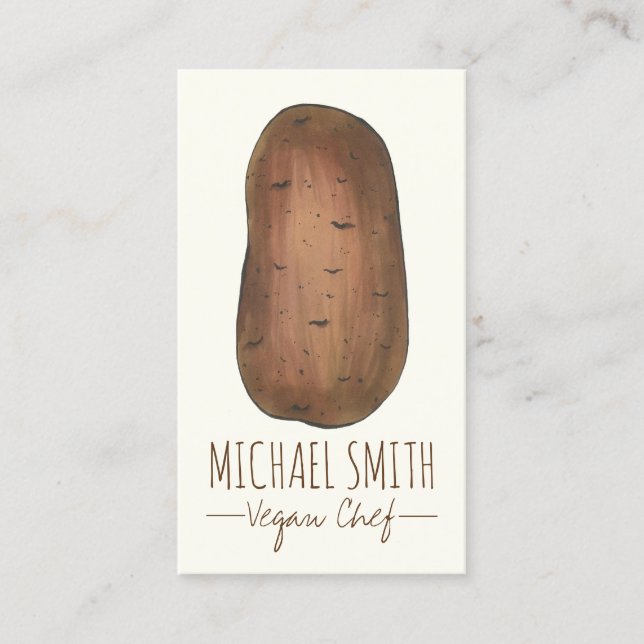 Idaho Potato Vegetarian Vegan Farmer Garden Chef Visitkort (Framsida)