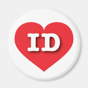 Idaho Red Heart - I kärlek ID Magnet