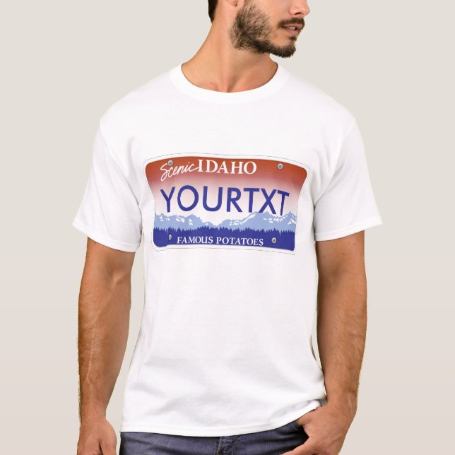 Idaho registreringsskylt t-shirt (Framsida)