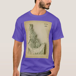 Idaho Reliefkarta 3D digitalt renderad T Shirt