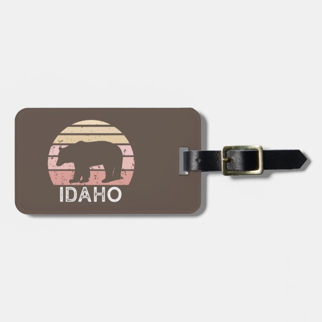Idaho Retro Bear Bagagebricka (Horisontell Framsida)