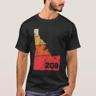 Idaho Retro Local Karta Heart Area Code 208 T Shirt