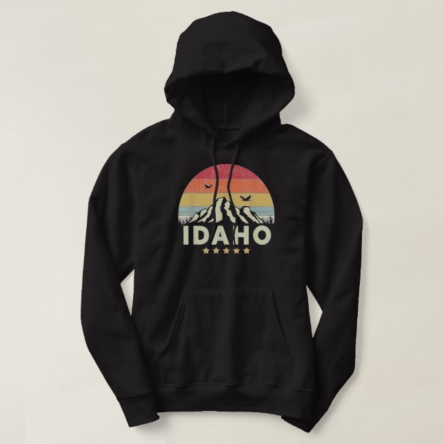 Idaho Retro Stil ID USA Hoodie (Design framsida)