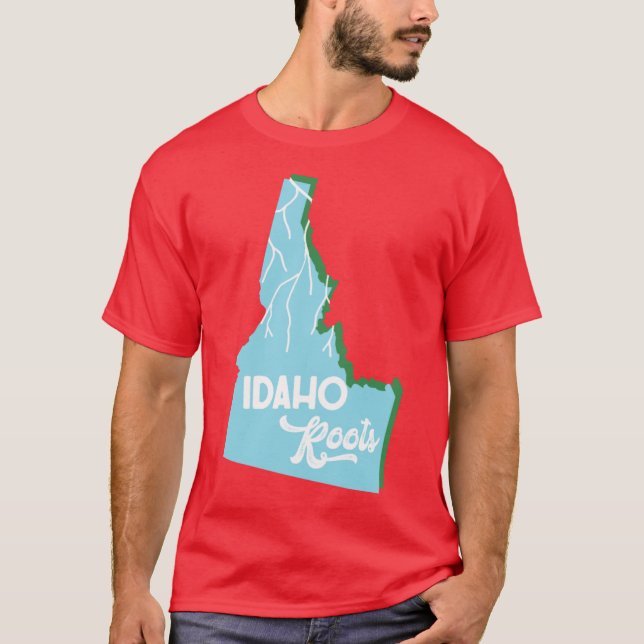Idaho Roots Aqua Green T Shirt (Framsida)
