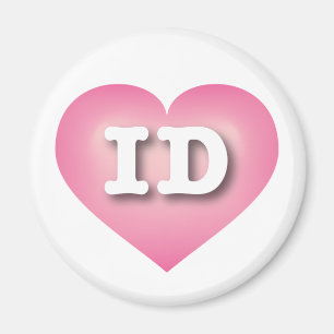 Idaho Rosa Fade Heart - I kärlek ID Magnet