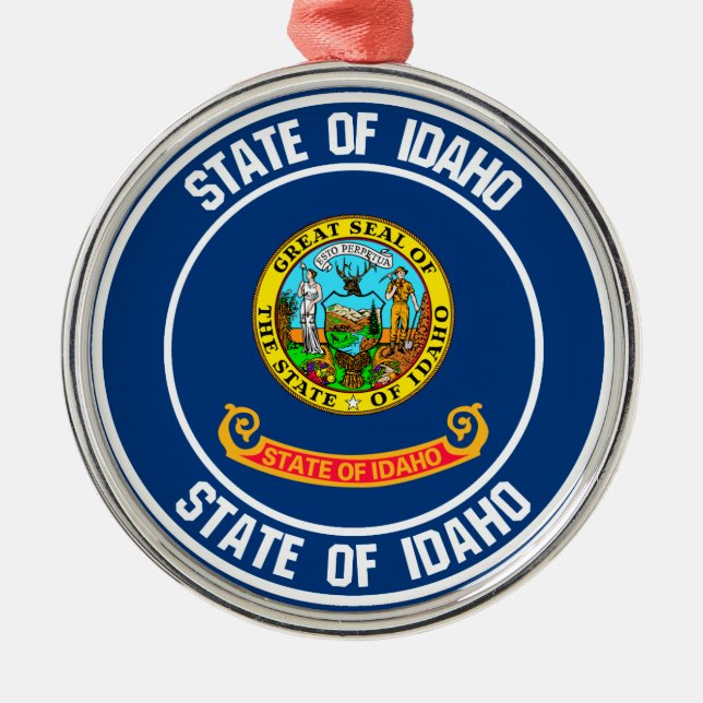 Idaho Round Emblem Julgransprydnad Metall (Framsidan)