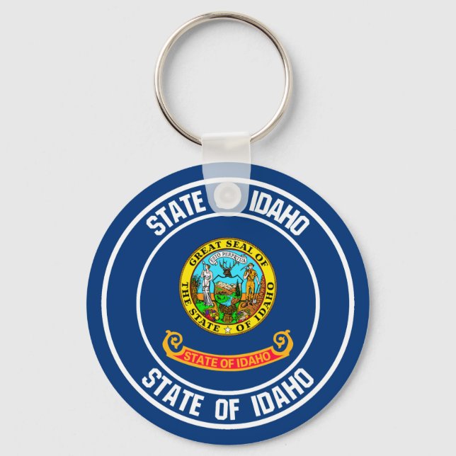 Idaho Round Emblem Nyckelring (Framsida)
