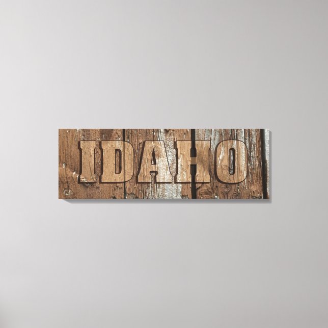 Idaho rustik wood wall canvas-skylt canvastryck (Framsida)