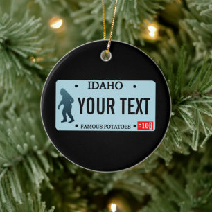 Idaho Sasquatch-licensskylt Julgransprydnad Keramik