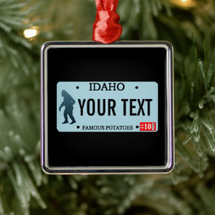Idaho Sasquatch-licensskylt Julgransprydnad Metall