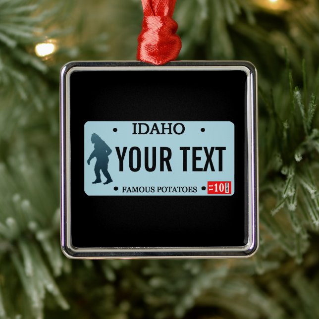 Idaho Sasquatch-licensskylt Julgransprydnad Metall (Träd)