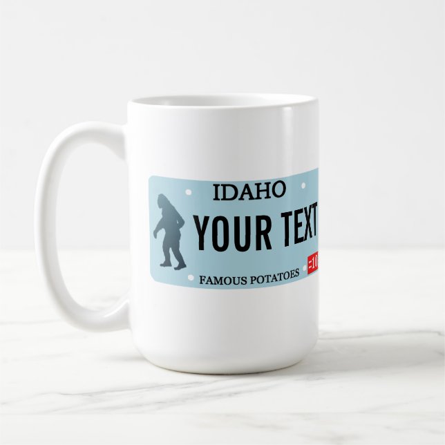 Idaho Sasquatch-licensskylt Kaffemugg (Vänster)