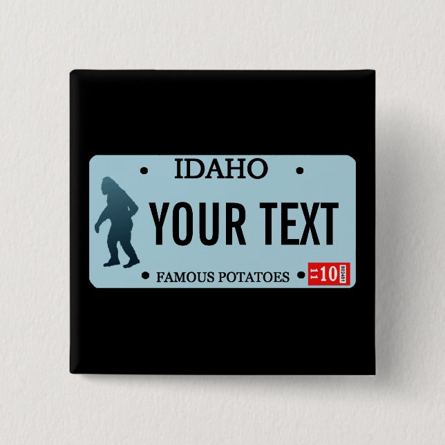 Idaho Sasquatch-licensskylt Knapp (Framsida)
