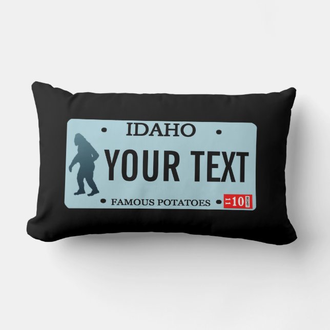 Idaho Sasquatch-licensskylt Lumbarkudde (Framsida)