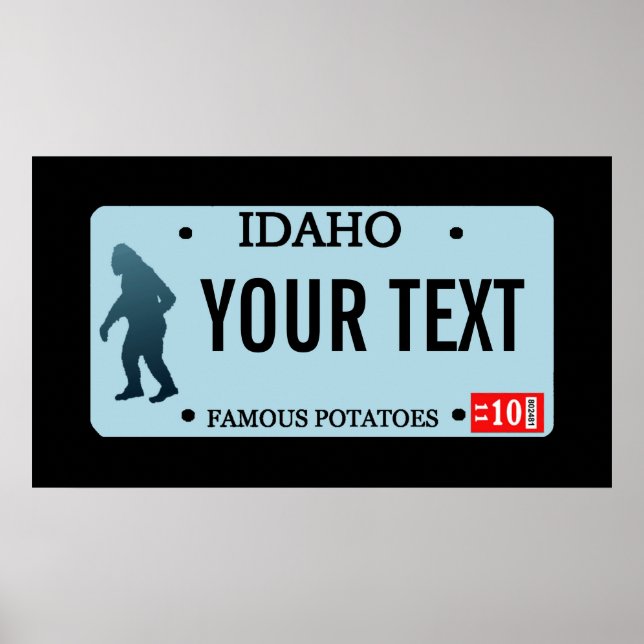 Idaho Sasquatch-licensskylt Poster (Framsidan)