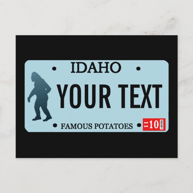 Idaho Sasquatch-licensskylt Vykort (Framsida)