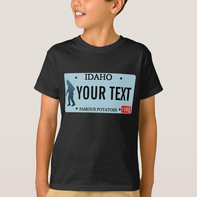 Idaho Sasquatch registreringsskylt T Shirt (Framsida)