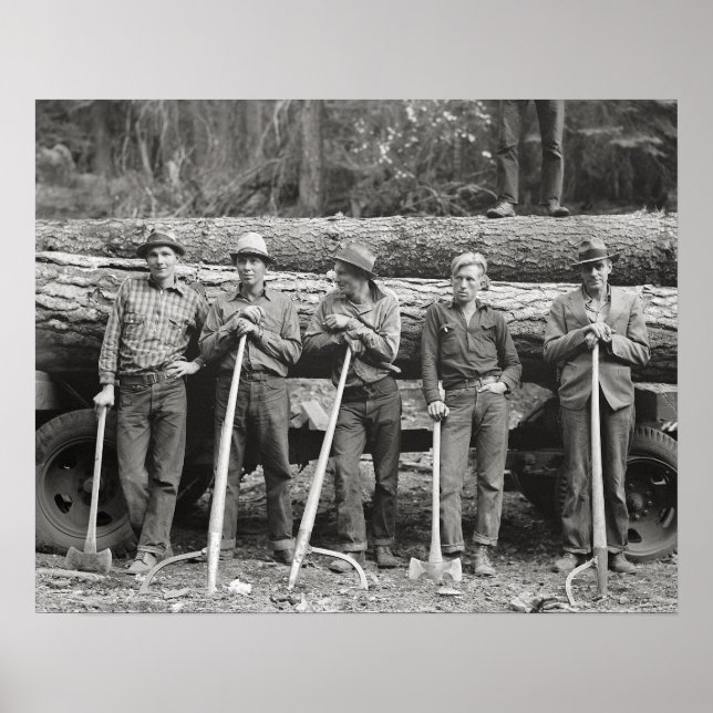 Idaho Sawmill Workers, 1939. Vintage Photo Poster (Framsidan)