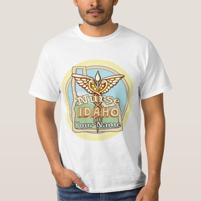 Idaho Sjuksköterska Caduceus T-Shirt (Framsida)