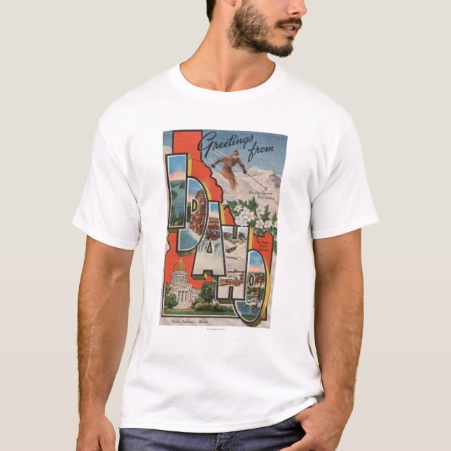 Idaho (skidåkning) stort brev ScenesIdaho Tee Shirt (Framsida)