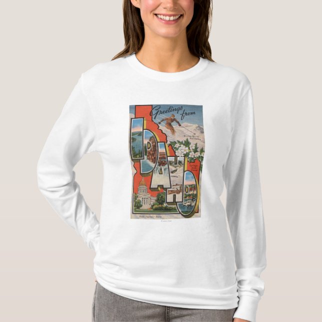 Idaho (skidåkning) stort brev ScenesIdaho Tee Shirt (Framsida)