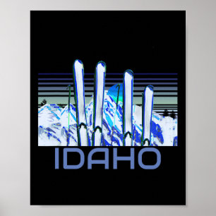 Idaho skidtillbehör Retro Idaho skidåkning Poster