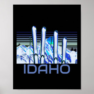 Idaho skidtillbehör Retro Idaho skidåkning Poster