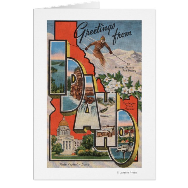 Idaho (Skiing)Large Brev ScenesIdaho Hälsningskort (Framsidan)