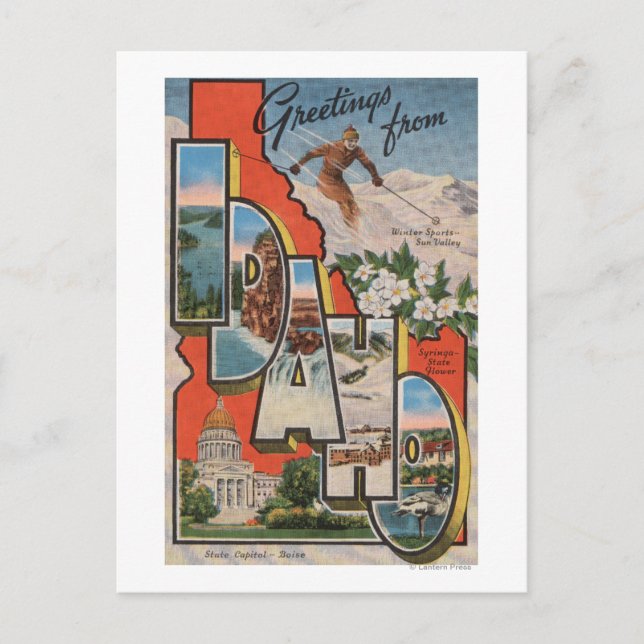 Idaho (Skiing)Large Brev ScenesIdaho Vykort (Framsida)