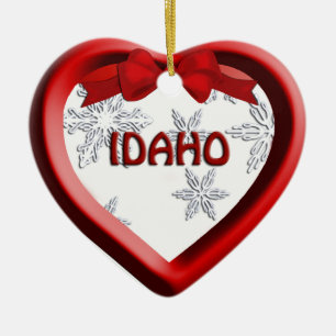 Idaho Snowflake Heart jul Ornament