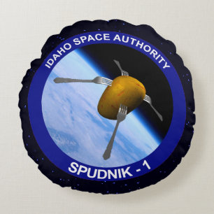Idaho Spudnik Satellite Uppdrag Patch Rund Kudde