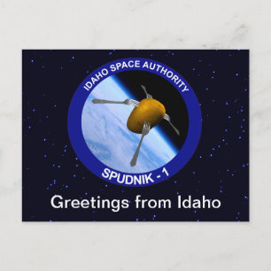 Idaho Spudnik Satellite Uppdrag Patch Vykort