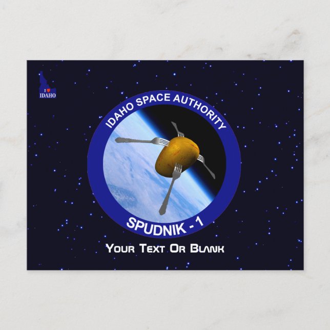 Idaho Spudnik Satellite Uppdrag Patch Vykort (Framsida)
