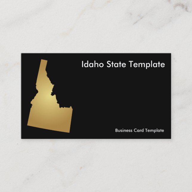 Idaho State Affärskort Metallic Guld Visitkort (Framsida)