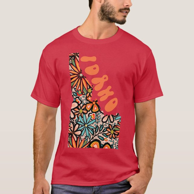 Idaho State Design Konstnär Designad Illustration  T Shirt (Framsida)