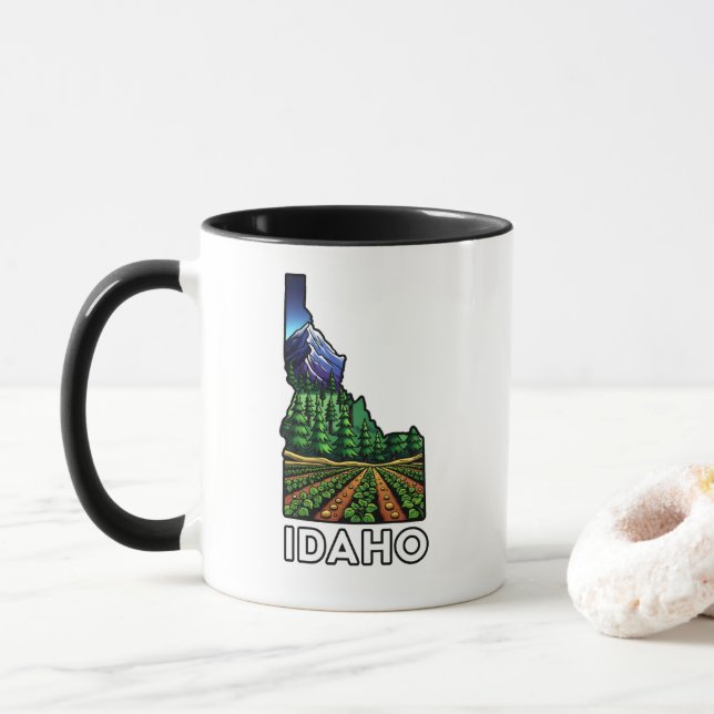 Idaho State Disline Tatto Stil Potato Fält Mugg (Med munk)