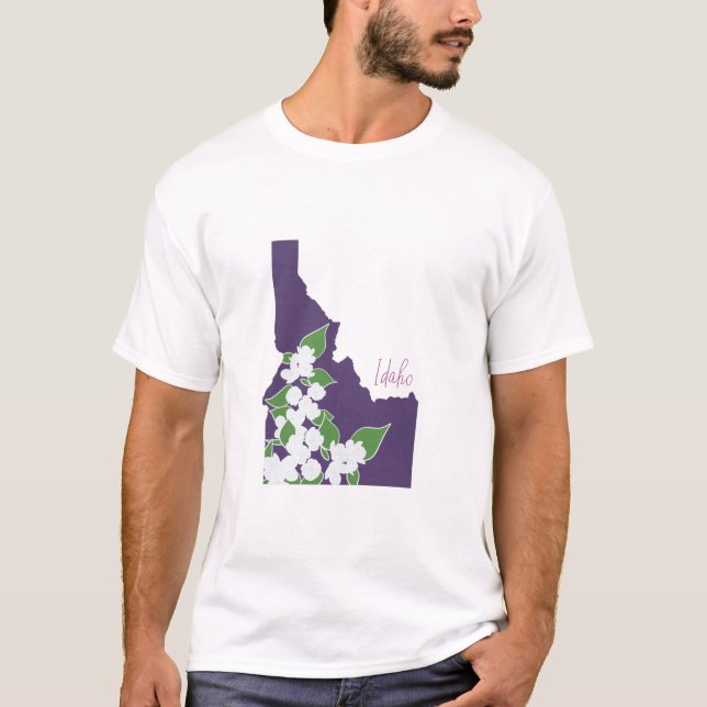 Idaho State Flower Silhouette-blommigt T Shirt (Framsida)