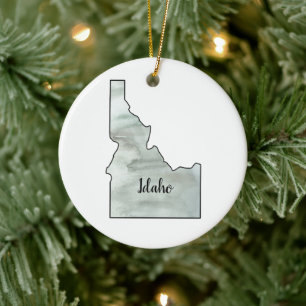 Idaho State Illustration Julgransprydnad Keramik