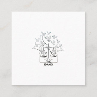 Idaho State Map with Justice Scales and Peace Dove Tidsbeställning Kort