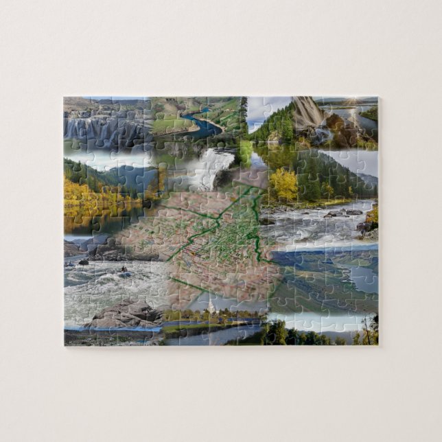Idaho State Photo Collage 13 Bild Jigszons Puzzle Pussel (Horisontell)