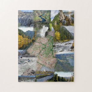 Idaho State Photo Collage 13 Bilder Jigszons Puzzl Pussel